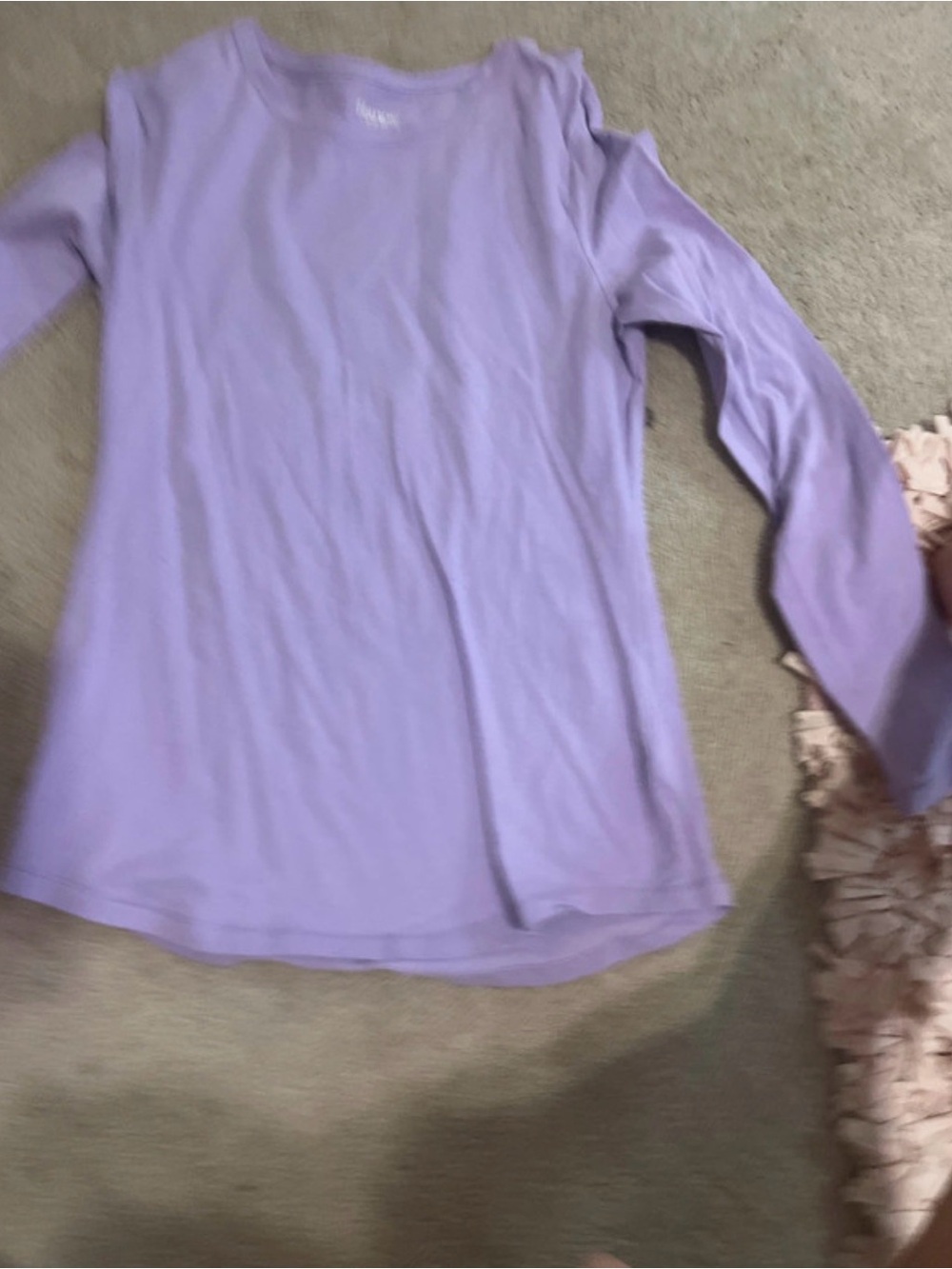 Hanes Lavender Long-Sleeve Crewneck Top